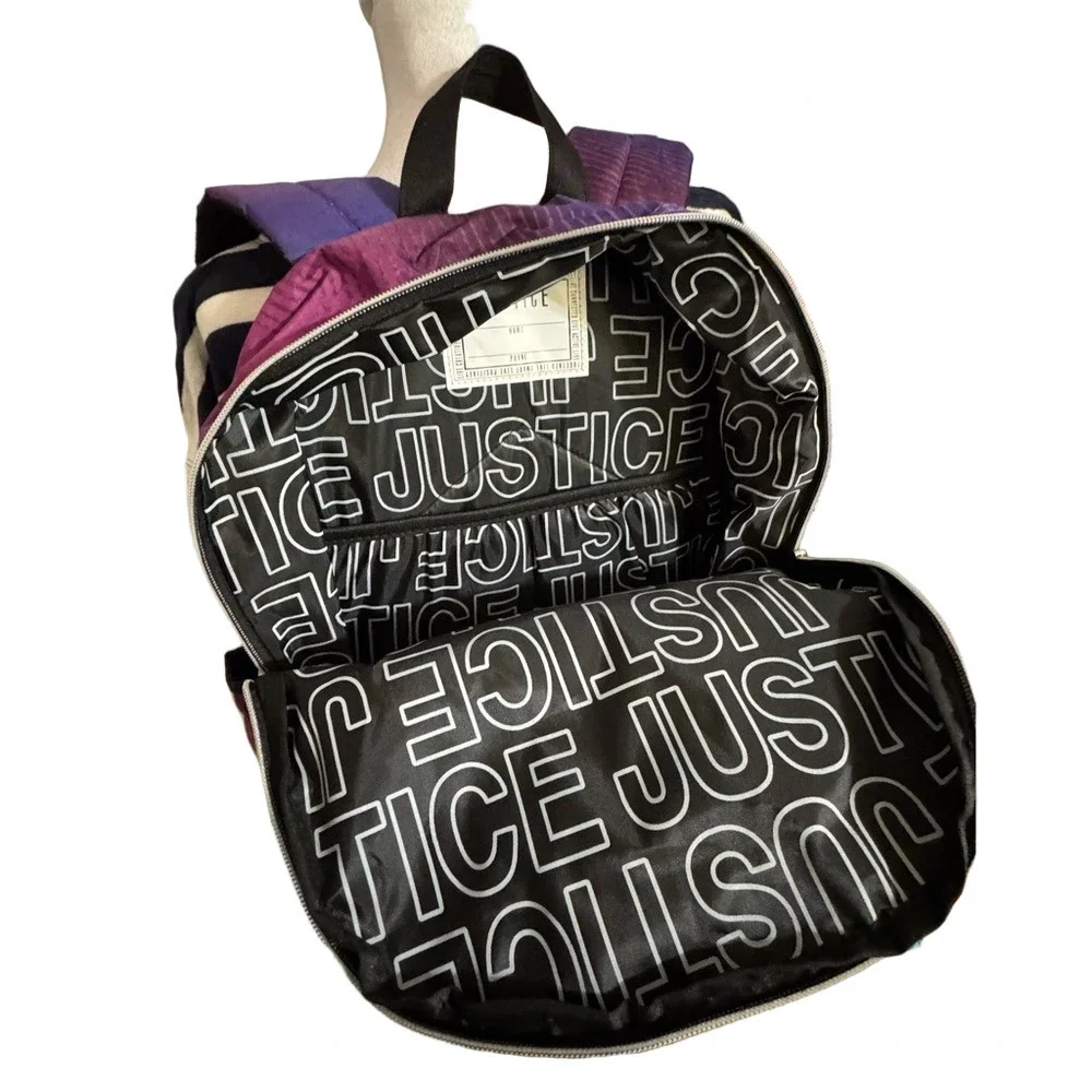 Justice Vibrant Purple and Pink Backpack